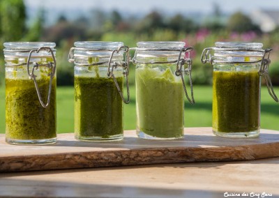 Pestos printaniers aux jeunes herbes